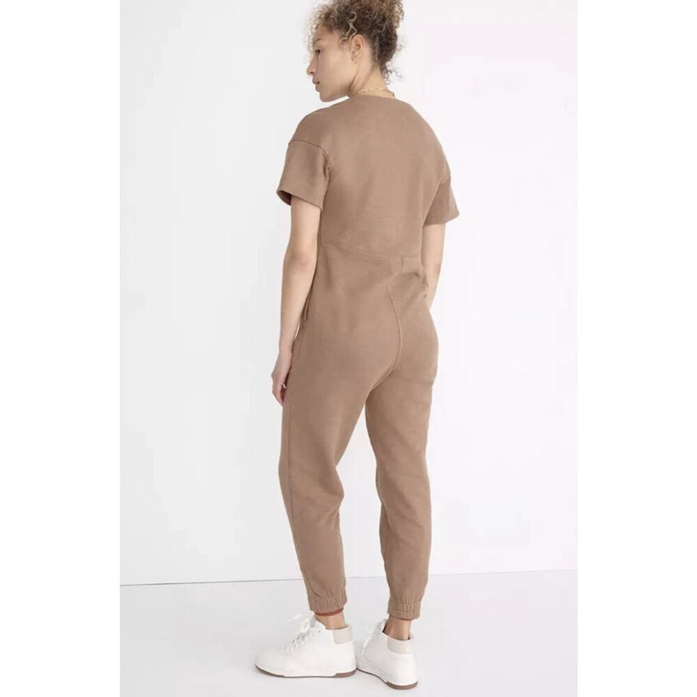 Madewell MWL Women's Short Sleeve Button Up Jumpsuit Coverall, Brown Size XS - Picture 2 of 12